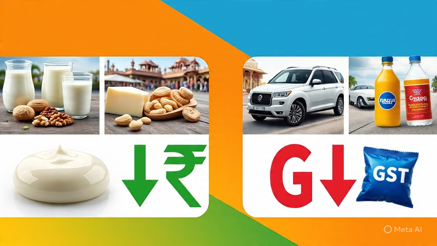 New GST Rates 22 September 2025 – doodh, dahi, paneer, ghee aur dry fruits saste, luxury items aur tobacco products mehange