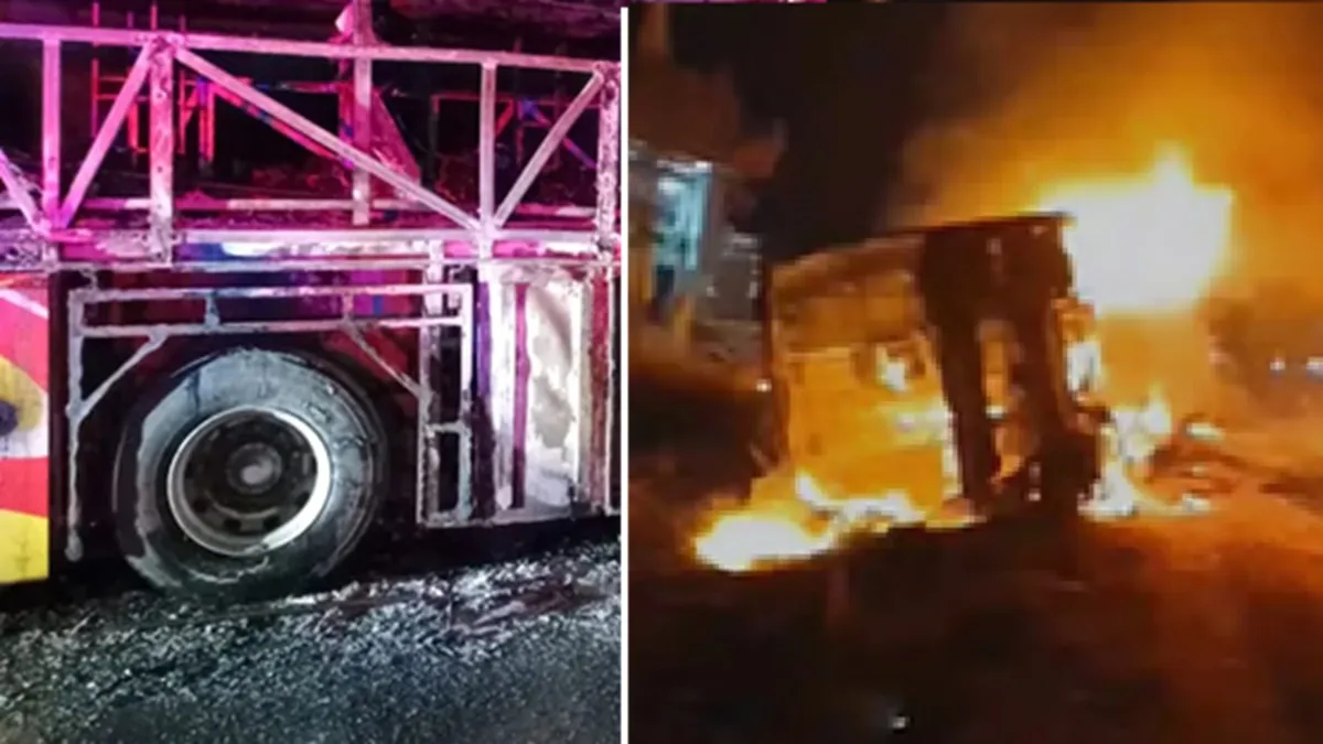 हैदराबाद-बेंगलुरु हाईवे पर भीषण बस हादसा, कई यात्री झुलस कर मौत के मुंह में